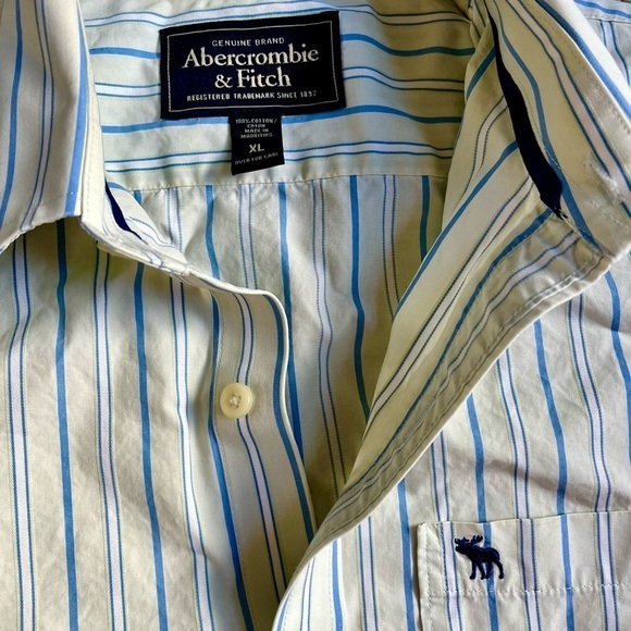 Abercrombie Fitch Shirt Mens XL ButtonUp Muscle Long Sleeve 100% Cotton EXCELENT - Picture 5 of 5